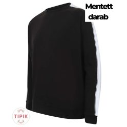 Unisex fekete kontrasztos ujjú oversized pulóver - S 