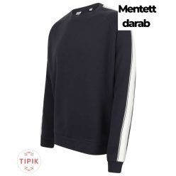 Unisex sötétkék kontrasztos ujjú oversized pulóver - S 