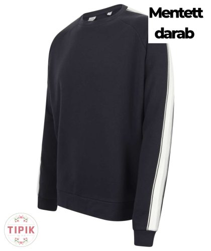 Unisex sötétkék kontrasztos ujjú oversized pulóver - S 
