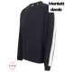 Unisex sötétkék kontrasztos ujjú oversized pulóver - S 