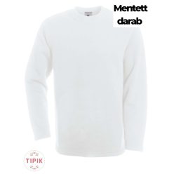 Férfi fehér kereknyakú pulóver - S, L