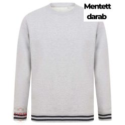 Unisex szürke kontrasztos pulóver - S