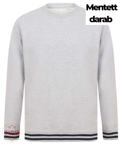 Unisex szürke kontrasztos pulóver - S