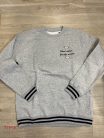 Unisex szürke kontrasztos pulóver - S