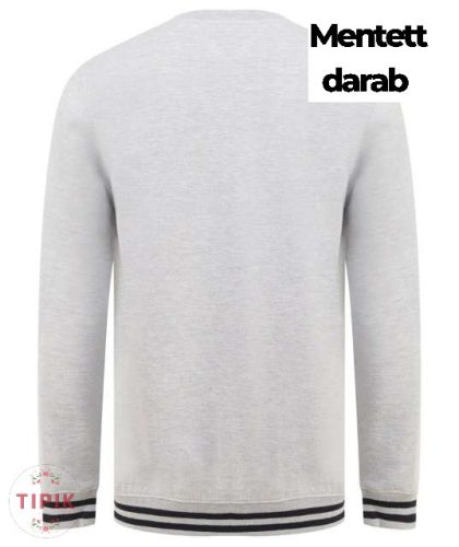 Unisex szürke kontrasztos pulóver - S