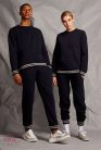 Unisex szürke kontrasztos pulóver - S