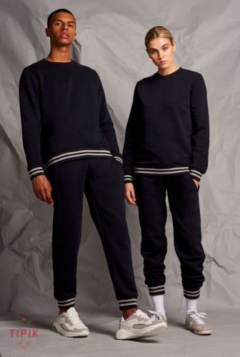 Unisex szürke kontrasztos pulóver - S