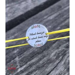   Nőnek lenni jó. Jó nőnek lenni meg pláne. - virágos ezüst sárga zsinóros karkötő 