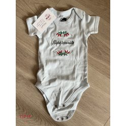 Törpe terrorista - hímzett baba body, 6/12 hónaposnak