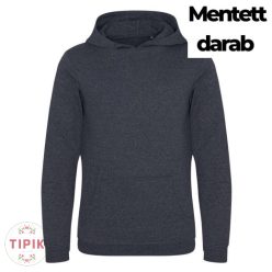 Unisex sötétszürke kapucnis pulóver - S