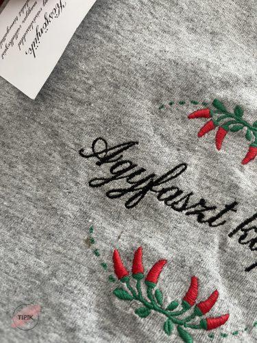 Agyfaszt kapok - póló, Férfi-M-szürke paprikás, FOLTOS