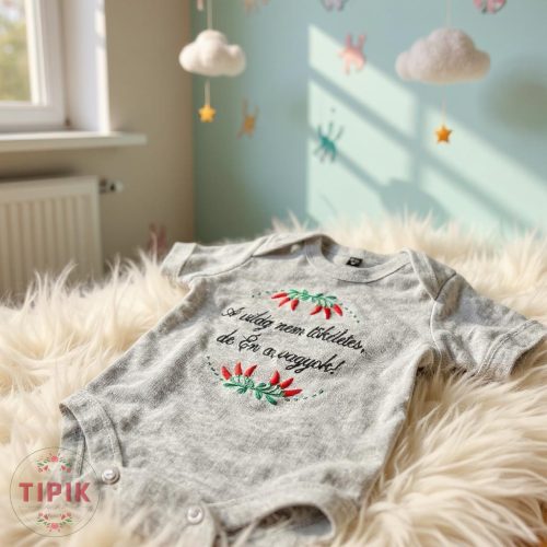 A világ nem tökéletes, de én az vagyok! - hímzett baba body