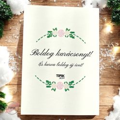Boldog karácsonyt - virágos karácsonyi kísérőkártya